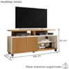 Rack Bancada Tv 52 Pol 136 cm Topazio Off White Cinamomo BECHARA