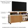 Rack Bancada Tv 52 Pol 136 cm Topazio Off White Cinamomo BECHARA