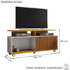Rack Bancada Tv 52 Pol 136 cm Topazio Off White Naturalle BECHARA