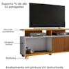 Rack Bancada Tv 52 Pol 136 cm Topazio Off White Naturalle BECHARA