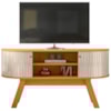 Rack Bancada Tv 55 Pol 136 cm Atlanta Cinamomo Off White MADETEC
