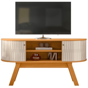 Rack Bancada Tv 55 Pol 136 cm Atlanta Cinamomo Off White MADETEC Rack Bancada Tv 55 Pol 136 cm Atlanta Cinamomo Off White MADETEC