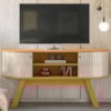 Rack Bancada Tv 55 Pol 136 cm Atlanta Cinamomo Off White MADETEC
