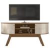 Rack Bancada Tv 55 Pol 136 cm Atlanta Naturale Off White Madetec
