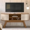Rack Bancada Tv 55 Pol 136 cm Atlanta Naturale Off White Madetec