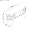 Rack Bancada Tv 55 Pol 136 cm Atlanta Naturale Off White Madetec