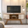 Rack Bancada Tv 55 Pol 136 cm Atlanta Naturale Off White Madetec