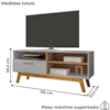 Rack Bancada Tv 55 Pol 136 cm Paladio Off White Cinamomo BECHARA