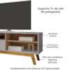Rack Bancada Tv 55 Pol 136 cm Paladio Off White Cinamomo BECHARA