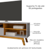 Rack Bancada Tv 55 Pol 136 cm Paladio Off White Naturalle BECHARA