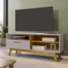 Rack Bancada Tv 55 Pol 136 cm Paladio Off White Naturalle BECHARA