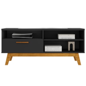 Rack Bancada Tv 55 Pol 136 cm Paladio Preto Fosco BECHARA