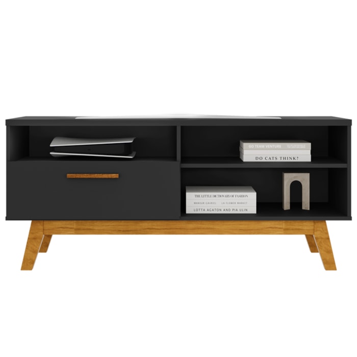Rack Bancada Tv 55 Pol 136 cm Paladio Preto Fosco BECHARA