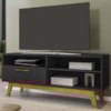 Rack Bancada Tv 55 Pol 136 cm Paladio Preto Fosco BECHARA