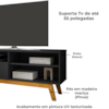 Rack Bancada Tv 55 Pol 136 cm Paladio Preto Fosco BECHARA