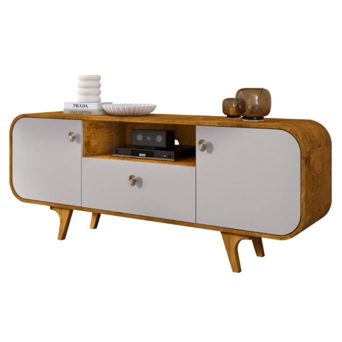 Rack Bancada Tv 55 Pol 156 cm Noronha Off White Naturalle BECHARA