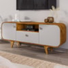 Rack Bancada Tv 55 Pol 156 cm Noronha Off White Naturalle BECHARA