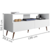 Rack Bancada TV 55 Polegadas 2 Portas BP 136 cm Siena Branco Eratto Moveis