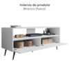 Rack Bancada TV 55 Polegadas 2 Portas BP 136 cm Siena Branco Eratto Moveis
