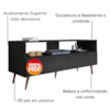 Rack Bancada TV 55 Polegadas 2 Portas BP Siena 136 cm Preto Eratto Moveis