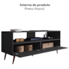 Rack Bancada TV 55 Polegadas 2 Portas BP Siena 136 cm Preto Eratto Moveis