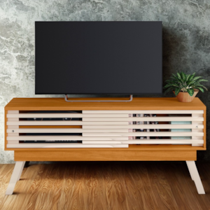 Rack Bancada Tv 65 Pol 150 cm 2 Portas Frizz Cinamomo Off White MADETEC