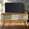 Rack Bancada Tv 65 Pol 150 cm 2 Portas Frizz Cumaru Opala MADETEC