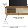 Rack Bancada Tv 65 Pol 150 cm 2 Portas Frizz Cumaru Opala MADETEC