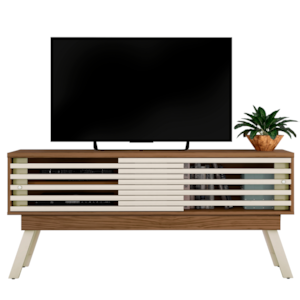 Rack Bancada Tv 65 Pol 150 cm 2 Portas Frizz Naturale Off White MADETEC