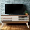 Rack Bancada Tv 65 Pol 150 cm 2 Portas Frizz Naturale Off White MADETEC