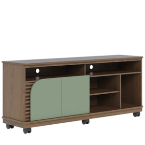 Rack Bancada Tv 65 Pol 150 cm Jurere Amendoa Hortela Colibri
