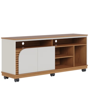 Rack Bancada Tv 65 Pol 150 cm Jurere Freijo Off White Matte Colibri