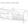 Rack Bancada Tv 65 Pol 160 cm 1P Basculante Cinamomo Off White ARLY