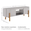 Rack Bancada Tv 65 Pol 160 cm Camburi Off White BECHARA