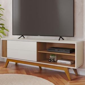Rack Bancada Tv 65 Pol 160 cm Otawa Off White Matte Freijo Colibri