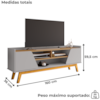 Rack Bancada Tv 65 Pol 160 cm Turim Off White Cinamomo BECHARA