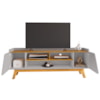 Rack Bancada Tv 65 Pol 160 cm Turim Off White Naturalle BECHARA