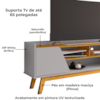 Rack Bancada Tv 65 Pol 160 cm Turim Off White Naturalle BECHARA