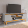 Rack Bancada Tv 65 Pol 160 cm Turim Off White Naturalle BECHARA