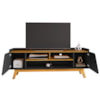 Rack Bancada Tv 65 Pol 160 cm Turim Preto Fosco Naturalle BECHARA