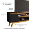 Rack Bancada Tv 65 Pol 160 cm Turim Preto Fosco Naturalle BECHARA