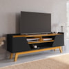 Rack Bancada Tv 65 Pol 160 cm Turim Preto Fosco Naturalle BECHARA