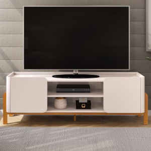 Rack Bancada Tv 65 Pol 180 cm Cher Off White Cedro Dj Moveis
