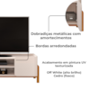 Rack Bancada Tv 65 Pol 180 cm Cher Off White Cedro Dj Moveis