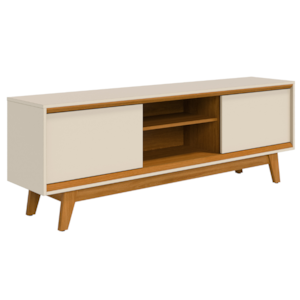 Rack Bancada Tv 65 Pol 2P 164 cm Atlas Cinamomo Off White MADETEC