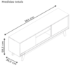Rack Bancada Tv 65 Pol 2P 164 cm Atlas Cinamomo Off White MADETEC