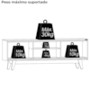 Rack Bancada Tv 65 Pol 2P 164 cm Atlas Cinamomo Off White MADETEC