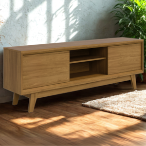 Rack Bancada Tv 65 Pol 2P 164 cm Atlas Cumaru MADETEC