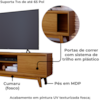 Rack Bancada Tv 65 Pol 2P 164 cm Atlas Cumaru MADETEC