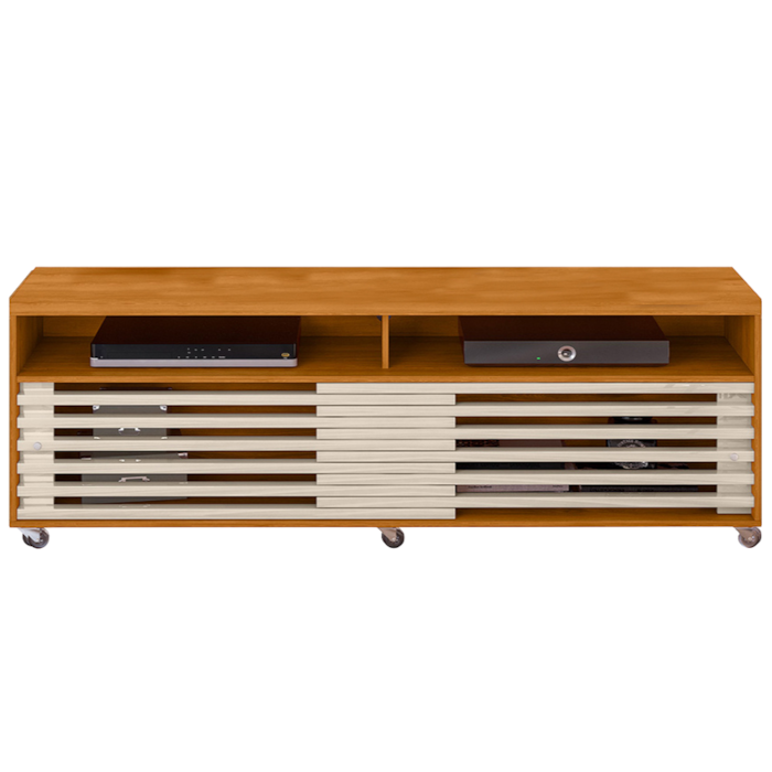 Rack Bancada Tv 65 Pol 2P 182 cm Frizz Cinamomo Off White MADETEC